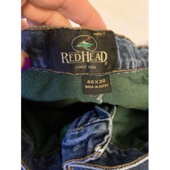 Redhead Men's Fleece Lined Hunting Winter Denim Blue Jeans 40 X 29 - Picture 7 of 11